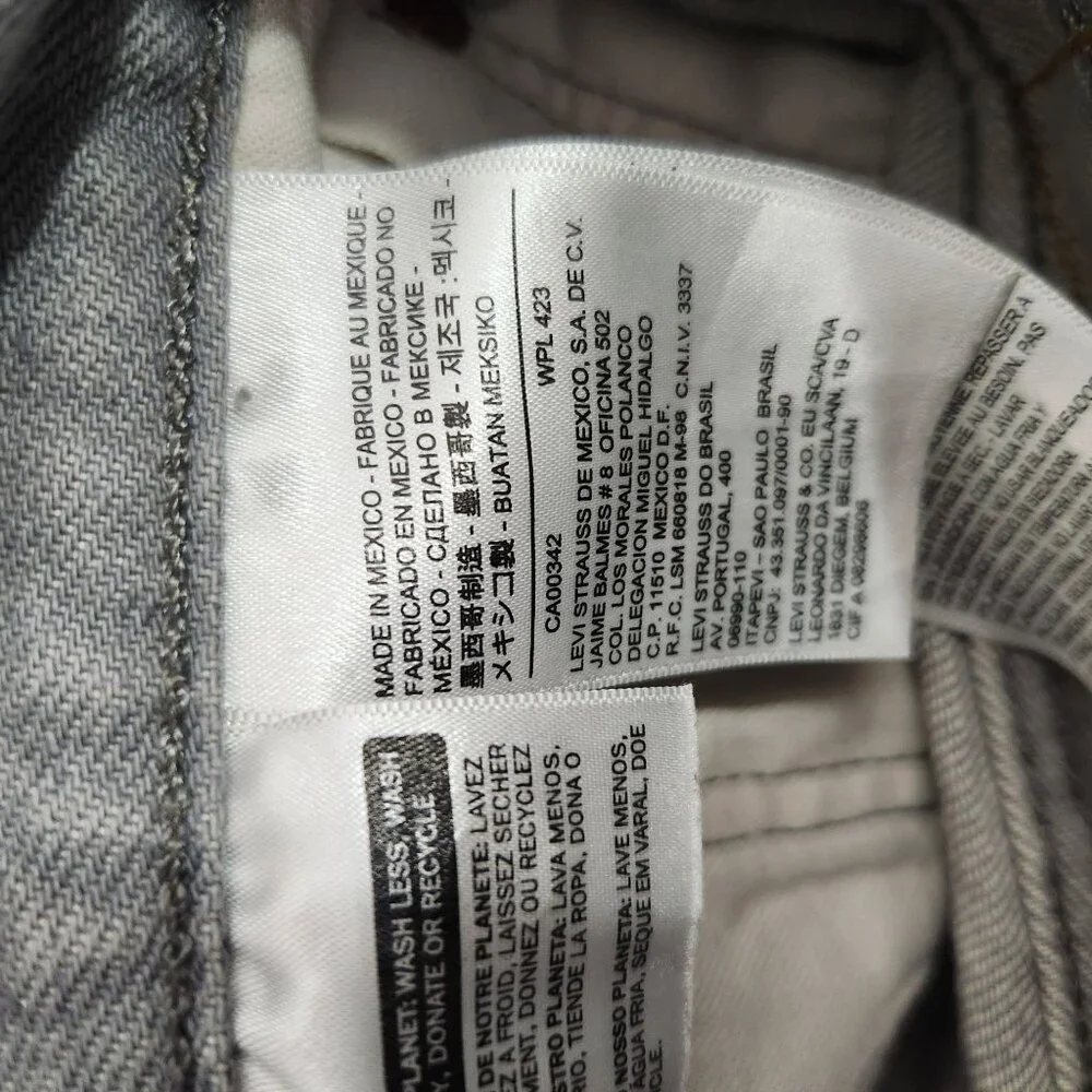 Levis 501 Button Fly Jeans Size W42 L29.5 Original Fit Gray Denim